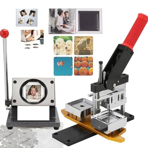 Button-Maker-Maschine, quadratisch, 50 x 50 mm/2 x 2 Zoll, Kühlschrankmagnet-Button-Maker, DIY-Fotomagnete, Button-Maker-Maschinen-Set mit 1000-teiligem Zubehör und quadratischem Cutter, Mak Button-Maker-Maschine, quadratisch, 50 x 50 mm/2 x 2 Zoll, Kühlschrankmagnet-Button-Maker, DIY-Fotomagnete, Button-Maker-Maschinen-Set mit 1000-teiligem Zubehör und quadratischem Cutter, Mak von Generic
