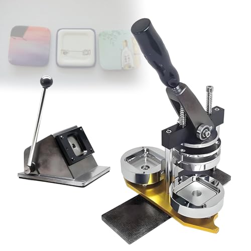 Button-Maker-Maschine, quadratische Fotomagnet-Maschine, Kühlschrankmagnet-Button-Maker mit Papierschneider, 100 Verbrauchsmaterial-Sets, Pin-Button-Maker, personalisiertes Fotogeschenk Button-Maker-Maschine, quadratische Fotomagnet-Maschine, Kühlschrankmagnet-Button-Maker mit Papierschneider, 100 Verbrauchsmaterial-Sets, Pin-Button-Maker, personalisiertes Fotogeschenk von Generic