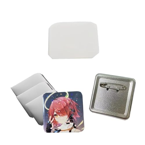Button-Maker-Maschine, quadratischer Kühlschrankmagnet-Button-Maker, 50 mm, mit 100 Zubehörteilen und quadratischem Schneider, DIY-Set für individuelle Metall-Buttons, stellen Sie Ihre eigen von Generic