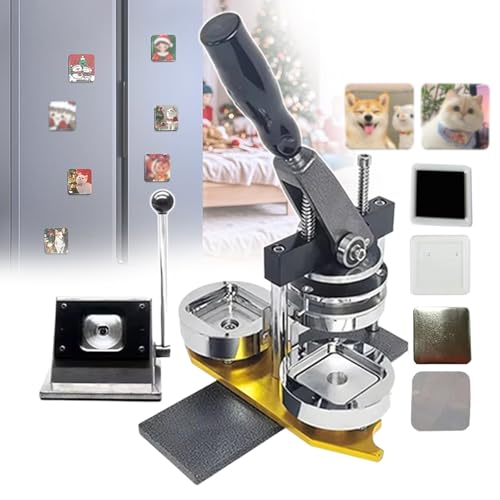 Button-Maker-Maschine, quadratischer Magnet-Button-Maker, 55 mm/2 Zoll Foto-Kühlschrankmagnet-Maschine, DIY-Pin-Button-Sets aus Kunststoff, zum Anzeigen persönlicher Fotos, Reiselandschaften Button-Maker-Maschine, quadratischer Magnet-Button-Maker, 55 mm/2 Zoll Foto-Kühlschrankmagnet-Maschine, DIY-Pin-Button-Sets aus Kunststoff, zum Anzeigen persönlicher Fotos, Reiselandschaften von Generic