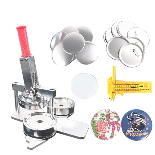 Button-Maker-Maschine, runder Kühlschrankmagnet-Maker, DIY-Set zur Herstellung von Kühlschrankmagneten mit 100-teiligem Zubehör und Kreisschneider, benutzerdefiniertes Metall-Button-Press-Se Button-Maker-Maschine, runder Kühlschrankmagnet-Maker, DIY-Set zur Herstellung von Kühlschrankmagneten mit 100-teiligem Zubehör und Kreisschneider, benutzerdefiniertes Metall-Button-Press-Se von Generic