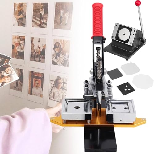 Buttonmaschine, 120-teiliges Material + Papierschneider + Kühlschrankaufkleber-Hersteller, Fotomagnetpresse, DIY-Kühlschrankmagnet-Hersteller-Kit, 5 x 0,5 cm² x 2 Zoll Buttonmaschine, 120-teiliges Material + Papierschneider + Kühlschrankaufkleber-Hersteller, Fotomagnetpresse, DIY-Kühlschrankmagnet-Hersteller-Kit, 5 x 0,5 cm² x 2 Zoll von Generic