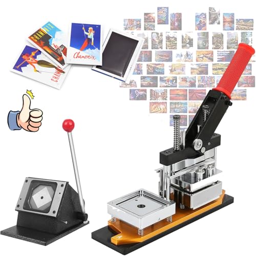 Buttonmaschine, 2,6 x 3,5 Zoll rechteckiges Magnetmaschinen-Kit, 65 x 90 mm DIY-Foto-Kühlschrankmagnet-Pressmaschine, Kühlschrankmagnet-Maschine + Papierschneider + 1000 Materialsets, Maker Buttonmaschine, 2,6 x 3,5 Zoll rechteckiges Magnetmaschinen-Kit, 65 x 90 mm DIY-Foto-Kühlschrankmagnet-Pressmaschine, Kühlschrankmagnet-Maschine + Papierschneider + 1000 Materialsets, Maker von Generic