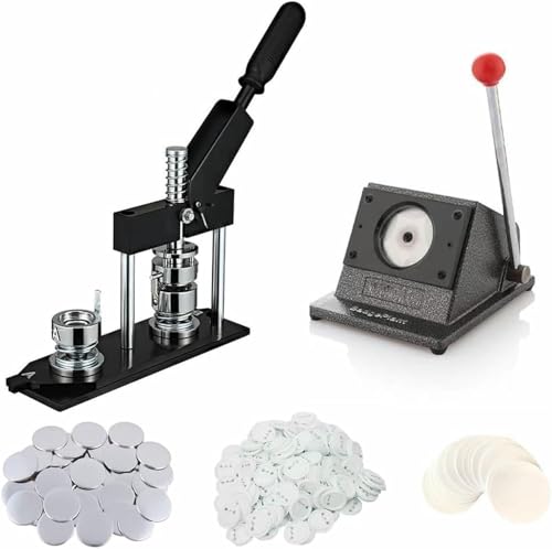 Buttonmaschine, 25–75 mm runder Button-Maker, Fotomagnet-Maschine, manuelle Button-Maschine mit 100 Knopfteilen, professioneller runder Button-Stanzer aus Metall zum Selbermachen Buttonmaschine, 25–75 mm runder Button-Maker, Fotomagnet-Maschine, manuelle Button-Maschine mit 100 Knopfteilen, professioneller runder Button-Stanzer aus Metall zum Selbermachen von Generic