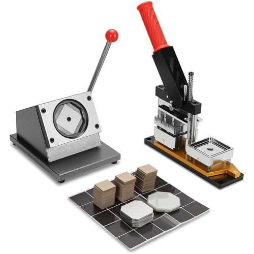 Buttonmaschine, 5,1 x 5,1 cm quadratische Kühlschrankmagnet-Maschine, 50 mm DIY-Foto-Kühlschrankmagnet-Pressmaschine mit Papierschneider und 100/1000 Verbrauchsmaterialien, 1000 x Kartonmagn Buttonmaschine, 5,1 x 5,1 cm quadratische Kühlschrankmagnet-Maschine, 50 mm DIY-Foto-Kühlschrankmagnet-Pressmaschine mit Papierschneider und 100/1000 Verbrauchsmaterialien, 1000 x Kartonmagn von Generic