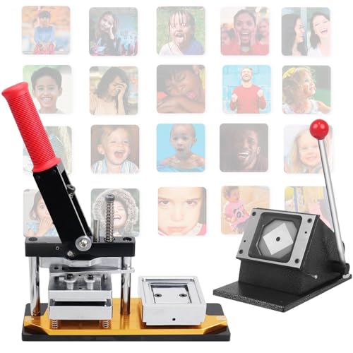 Buttonmaschine, 5,5 x 5,5 cm, quadratisches Magnet-Maschinen-Kit, Buttonmaschine, 50 x 50 mm DIY-Foto-Kühlschrankmagnet-Maschine, mit Papierschneider und 1000 Verbrauchsmaterialien, Maker + Buttonmaschine, 5,5 x 5,5 cm, quadratisches Magnet-Maschinen-Kit, Buttonmaschine, 50 x 50 mm DIY-Foto-Kühlschrankmagnet-Maschine, mit Papierschneider und 1000 Verbrauchsmaterialien, Maker + von Generic