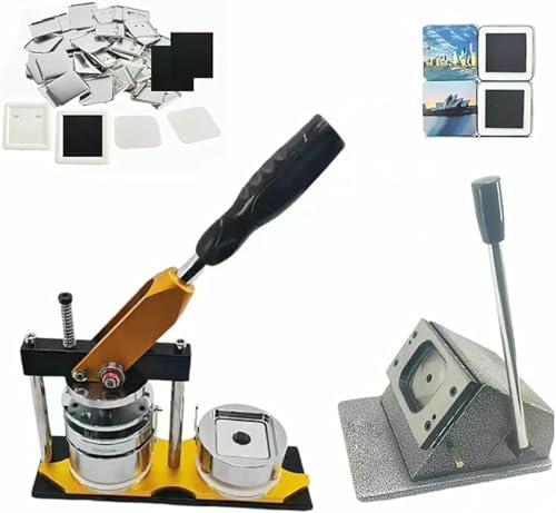 Buttonmaschine, 50-mm-Buttonpresse, mit Kühlschrankmagnet-Button-Herstellung, professioneller Buttonmaschine aus Metall + Papierschneider + 100-teiliger Komponenten-DIY-Buttonmaschine für We Buttonmaschine, 50-mm-Buttonpresse, mit Kühlschrankmagnet-Button-Herstellung, professioneller Buttonmaschine aus Metall + Papierschneider + 100-teiliger Komponenten-DIY-Buttonmaschine für We von Generic
