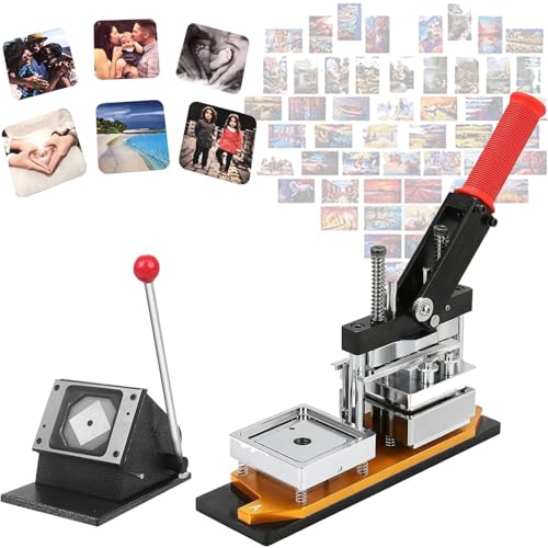 Buttonmaschine, 50 x 50 mm/2 x 2 Zoll große quadratische Magnetmaschine mit 1000 Verbrauchsmaterialien, Kühlschrankmagnetmaschine, Bildmagnetmaschine, Button-Maker-Kit, Maker + Messer + (Kar Buttonmaschine, 50 x 50 mm/2 x 2 Zoll große quadratische Magnetmaschine mit 1000 Verbrauchsmaterialien, Kühlschrankmagnetmaschine, Bildmagnetmaschine, Button-Maker-Kit, Maker + Messer + (Kar von Generic