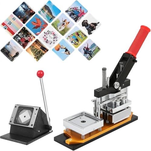 Buttonmaschine, 50 x 50 mm/2 x 2 Zoll quadratische Magnetmaschine, DIY-Foto-Kühlschrank-Button-Maker-Kit für quadratische Magnete, 1 Pressmaschine, 1 Papierschneider, 1000-teiliges Verbrauch Buttonmaschine, 50 x 50 mm/2 x 2 Zoll quadratische Magnetmaschine, DIY-Foto-Kühlschrank-Button-Maker-Kit für quadratische Magnete, 1 Pressmaschine, 1 Papierschneider, 1000-teiliges Verbrauch von Generic