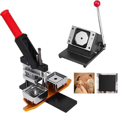 Buttonmaschine, 50 x 50 mm/2 x 2 Zoll quadratische Pin-Maschine, Kühlschrankmagnete, DIY-Foto-Kühlschrankaufkleber-Magnetpresse + Papierschneider + 1000-teiliges Material, Maker + Messer + ( Buttonmaschine, 50 x 50 mm/2 x 2 Zoll quadratische Pin-Maschine, Kühlschrankmagnete, DIY-Foto-Kühlschrankaufkleber-Magnetpresse + Papierschneider + 1000-teiliges Material, Maker + Messer + ( von Generic