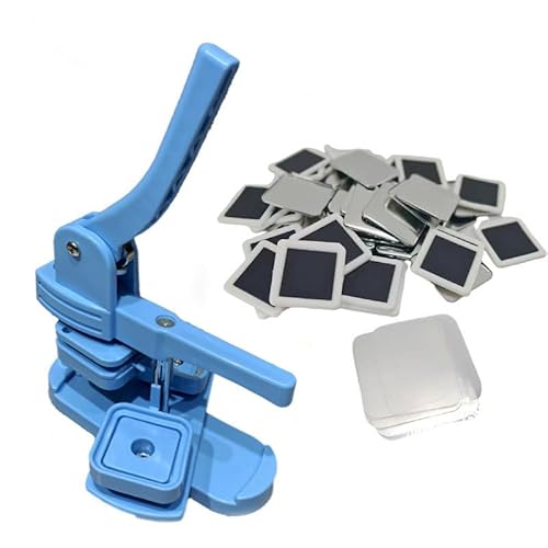 Buttonmaschine, 50 x 50 mm (2 x 2 Zoll), Maschine zur Herstellung von quadratischen Buttons, Maschine zur Herstellung von Kühlschrankaufklebern, DIY-Button-Pressmaschine mit 100 Kühlschrankm von Generic