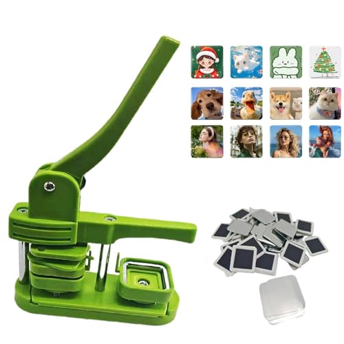 Buttonmaschine, 50 x 50 mm quadratische Kühlschrankmagnetmaschine, DIY-Fotomagnet-Pressmaschine, Kühlschrankaufkleber-Herstellungsmaschine 2 x 2 Zoll mit 100 Stück Kühlschrankmagnetmateriali Buttonmaschine, 50 x 50 mm quadratische Kühlschrankmagnetmaschine, DIY-Fotomagnet-Pressmaschine, Kühlschrankaufkleber-Herstellungsmaschine 2 x 2 Zoll mit 100 Stück Kühlschrankmagnetmateriali von Generic