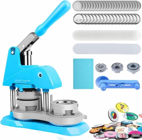 Buttonmaschine, 58 mm Pin-Button-Maker mit 100-teiligem Zubehör und Kreisschneider, DIY-Button-Set, stellen Sie Ihre eigenen Kühlschrankmagnete her von Generic