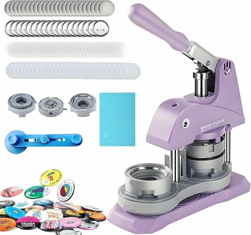 Buttonmaschine, 58 mm Pin-Button-Maker mit 100-teiligem Zubehör und Kreisschneider, DIY-Button-Set, stellen Sie Ihre eigenen Kühlschrankmagnete her von Generic