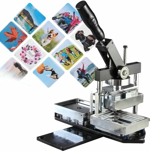 Buttonmaschine, Button-Button-Herstellung für Kühlschrankmagnete, 80 x 53 mm quadratische Fotomagnet-Maschine, Kühlschrank-Fotomagnet-Maschinenpresse, 200-teiliges Set, Heimwerker-Anfänger Buttonmaschine, Button-Button-Herstellung für Kühlschrankmagnete, 80 x 53 mm quadratische Fotomagnet-Maschine, Kühlschrank-Fotomagnet-Maschinenpresse, 200-teiliges Set, Heimwerker-Anfänger von Generic