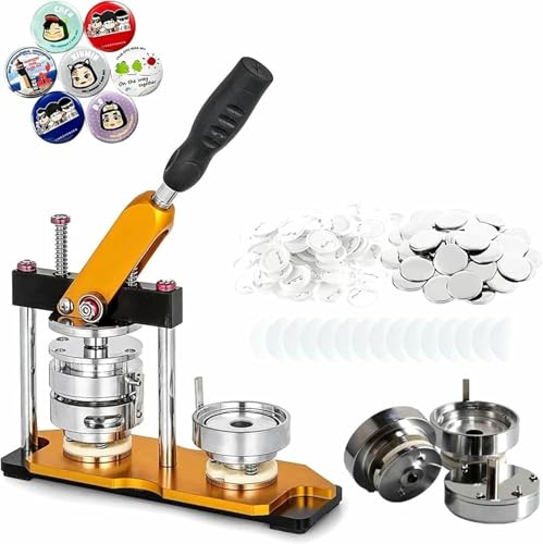 Buttonmaschine, Button-Maker-Maschine, Kühlschrankmagnet-Button-Button-Stanzpressen-Set mit Grafikstanze und 100-teiligen Komponenten, für die DIY-Button-Herstellung Buttonmaschine, Button-Maker-Maschine, Kühlschrankmagnet-Button-Button-Stanzpressen-Set mit Grafikstanze und 100-teiligen Komponenten, für die DIY-Button-Herstellung von Generic