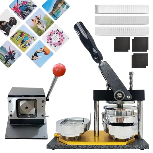 Buttonmaschine, Button-Maschine, 5,5 x 5,5 cm, Kühlschrankmagnet-Maschine, vielseitiger Magnet-Maker, zum Dekorieren von Kühlschränken, Fotocollagen Buttonmaschine, Button-Maschine, 5,5 x 5,5 cm, Kühlschrankmagnet-Maschine, vielseitiger Magnet-Maker, zum Dekorieren von Kühlschränken, Fotocollagen von Generic