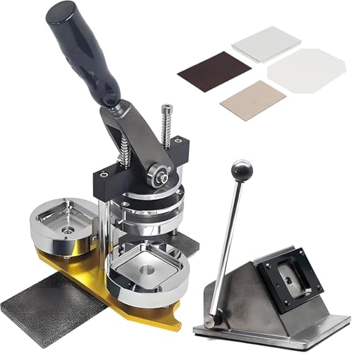 Buttonmaschine, Button-Set, Button-Set für Kühlschrankmagnete, 50 x 50 mm, mit 100 Zubehörteilen und quadratischem Cutter, benutzerdefiniertes Metall-Button-Press-Set von Generic