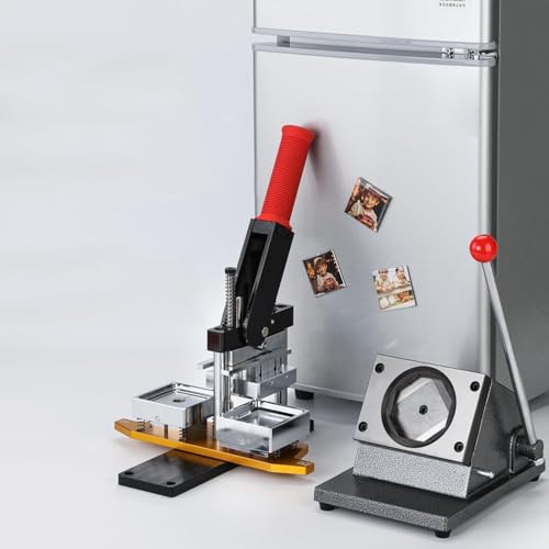 Buttonmaschine, Button-Set, Kühlschrankmagnet-Button-Button-Set mit 50 x 50 mm, 100-teiligem Zubehör und quadratischem Cutter, benutzerdefiniertes Metall-Button-Press-Set, 50 x 50 mm + 100 S Buttonmaschine, Button-Set, Kühlschrankmagnet-Button-Button-Set mit 50 x 50 mm, 100-teiligem Zubehör und quadratischem Cutter, benutzerdefiniertes Metall-Button-Press-Set, 50 x 50 mm + 100 S von Generic