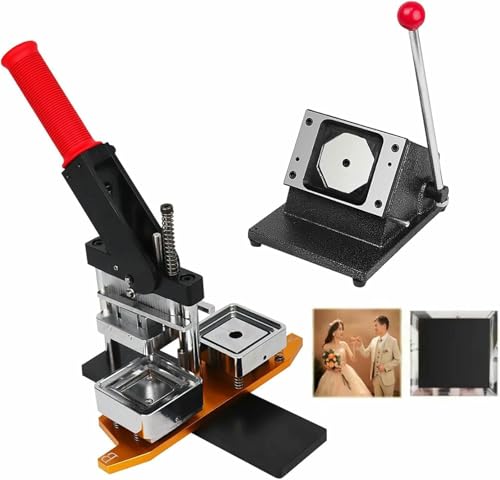 Buttonmaschine, Buttonmaschine, 2 x 2 Zoll großes Set mit quadratischen Magneten, 50 x 50 mm DIY-Foto-Kühlschrankmagnet-Pressmaschine mit Papierschneider und 100/1000 Verbrauchsmaterialien Buttonmaschine, Buttonmaschine, 2 x 2 Zoll großes Set mit quadratischen Magneten, 50 x 50 mm DIY-Foto-Kühlschrankmagnet-Pressmaschine mit Papierschneider und 100/1000 Verbrauchsmaterialien von Generic