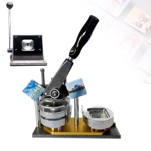 Buttonmaschine, Buttonmaschine für Kühlschrankmagnete mit Papierschneider, 50-mm-Buttonmaschine mit 100 Verbrauchsmaterialien, Kühlschrank-Fotomagnetmaschine von Generic