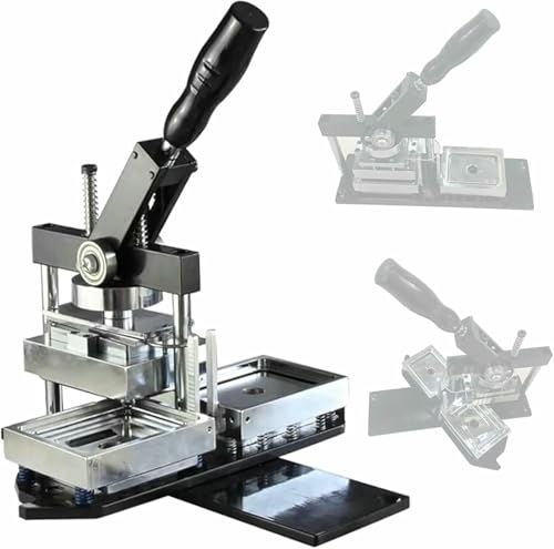 Buttonmaschine, Buttonpresse für Buttons, Set für rechteckige Buttons, Button-Stanzmaschine mit 100 Bastelknöpfen, 90 × 65 mm Buttonmaschine, Buttonpresse für Buttons, Set für rechteckige Buttons, Button-Stanzmaschine mit 100 Bastelknöpfen, 90 × 65 mm von Generic