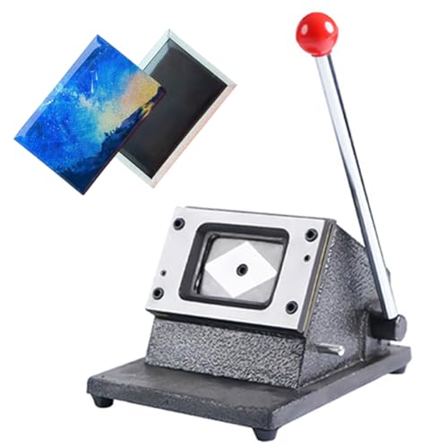 Buttonmaschine, Buttonschneider 80x53mm, Buttonmaschine, Fotomagnet-Maschinenschneider, Buttonpresse, Stanzmaschine, Buttonmaschine für Papier, Leder, PVC-Karten, Papierstanzen von Generic