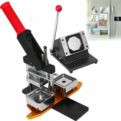 Buttonmaschine, DIY-Magnetpresse, 2x2 Zoll quadratischer Magnetmaschinenbausatz, 50 mm DIY-Foto-Kühlschrankmagnetpresse mit Papierschneider von Generic
