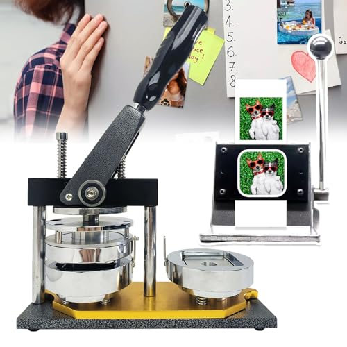 Buttonmaschine, Fotomagnetmaschine, 5,1 x 5,1 cm Kühlschrankmagnete, DIY-Kit zur Herstellung quadratischer Kühlschrankmagnete, mit Papierschneider, 5 x 100 Materialstücke, für Anstecknadeln, Buttonmaschine, Fotomagnetmaschine, 5,1 x 5,1 cm Kühlschrankmagnete, DIY-Kit zur Herstellung quadratischer Kühlschrankmagnete, mit Papierschneider, 5 x 100 Materialstücke, für Anstecknadeln, von Generic