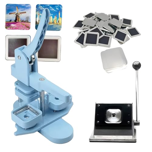 Buttonmaschine, Fotomagnetmaschine, 50 x 50 mm DIY-Bausatz für quadratische Kühlschrankmagnete, inklusive Maschine und 100 Materialien mit abgerundeten Kanten, Verwendung in Kühlschränken un Buttonmaschine, Fotomagnetmaschine, 50 x 50 mm DIY-Bausatz für quadratische Kühlschrankmagnete, inklusive Maschine und 100 Materialien mit abgerundeten Kanten, Verwendung in Kühlschränken un von Generic