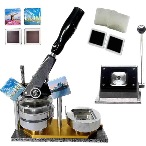 Buttonmaschine, Fotomagnetmaschine, 50 x 50 mm DIY-Kit zur Herstellung quadratischer Kühlschrankmagnete, einschließlich Maschine und 100 Materialien mit abgerundeten Kanten, zur Verwendung i Buttonmaschine, Fotomagnetmaschine, 50 x 50 mm DIY-Kit zur Herstellung quadratischer Kühlschrankmagnete, einschließlich Maschine und 100 Materialien mit abgerundeten Kanten, zur Verwendung i von Generic