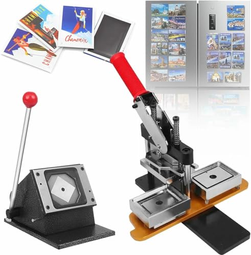 Buttonmaschine, Fotomagnetmaschine, DIY-Kühlschrankmagnet-Pin-Maker-Maschine, 65 x 90 mm/2,6 x 3,5 Zoll, professionelle Buttonmaschine mit 1000 Verbrauchsmaterialien + Papierschneidemaschine Buttonmaschine, Fotomagnetmaschine, DIY-Kühlschrankmagnet-Pin-Maker-Maschine, 65 x 90 mm/2,6 x 3,5 Zoll, professionelle Buttonmaschine mit 1000 Verbrauchsmaterialien + Papierschneidemaschine von Generic