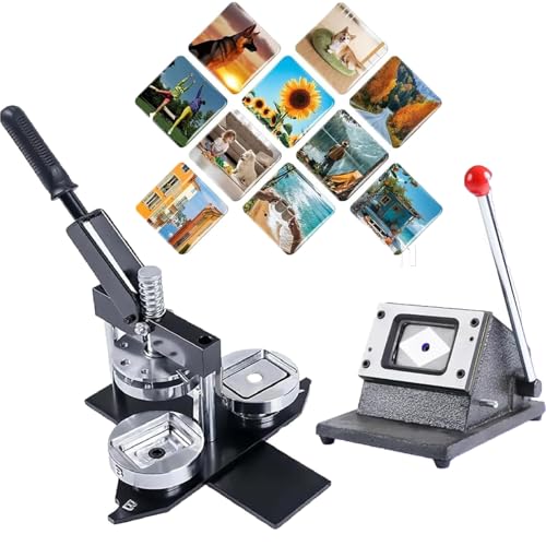 Buttonmaschine, Kühlschrankaufkleber-Maschine, quadratische Buttonmaschine, 120 Materialsätze + Papierschneider + Kühlschrankaufkleber-Maschine, Fotomagnet-Maschine, 60 x 40 mm Buttonmaschine, Kühlschrankaufkleber-Maschine, quadratische Buttonmaschine, 120 Materialsätze + Papierschneider + Kühlschrankaufkleber-Maschine, Fotomagnet-Maschine, 60 x 40 mm von Generic