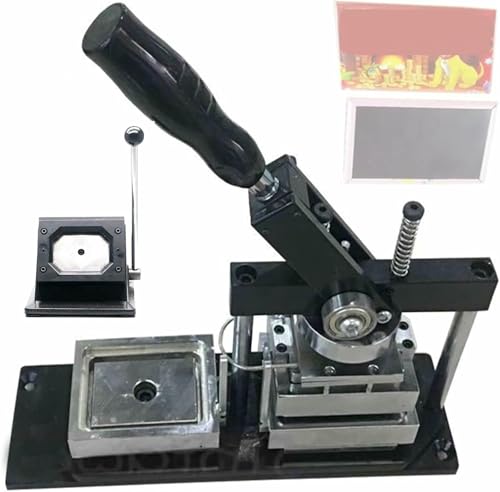 Buttonmaschine, Kühlschrankmagnet-Button-Herstellungsmaschine mit Papierschneider, Rechteckmagnet-Herstellungsset für individuelle Buttons, DIY-Button-Stanzmaschine, 90 x 65 mm Buttonmaschine, Kühlschrankmagnet-Button-Herstellungsmaschine mit Papierschneider, Rechteckmagnet-Herstellungsset für individuelle Buttons, DIY-Button-Stanzmaschine, 90 x 65 mm von Generic