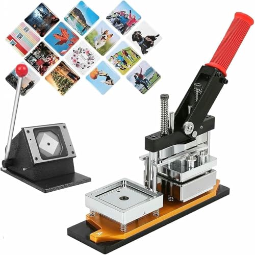 Buttonmaschine, Magnetherstellungsmaschine, Magnetknopf, 63,5 x 63,5 mm (2,5 x 2,5 Zoll), Kit zur Herstellung von Chips, Magnetknopf mit 1000 Verbrauchsmaterialien und Papierschneider, Maker von Generic