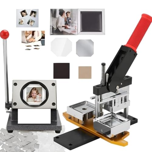 Buttonmaschine, quadratische Kühlschrankmagnete 63,5 x 63,5 mm, DIY-Foto-Kühlschrankaufkleber-Magnetpresse + Papierschneider + 100/1000 Stück Materialien, 63,5 x 63,5 mm + 100 Stück Buttonmaschine, quadratische Kühlschrankmagnete 63,5 x 63,5 mm, DIY-Foto-Kühlschrankaufkleber-Magnetpresse + Papierschneider + 100/1000 Stück Materialien, 63,5 x 63,5 mm + 100 Stück von Generic