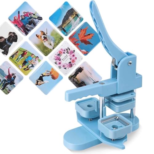 Buttonmaschine, quadratischer Kühlschrankmagnet-Button zum Selbermachen, 50 mm quadratischer Kühlschrankmagnet-Maker, Buttonpresse mit 100 Buttonteilen für benutzerdefinierte Buttonmaker Buttonmaschine, quadratischer Kühlschrankmagnet-Button zum Selbermachen, 50 mm quadratischer Kühlschrankmagnet-Maker, Buttonpresse mit 100 Buttonteilen für benutzerdefinierte Buttonmaker von Generic