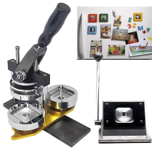 Buttonmaschine, quadratisches Kühlschrankmagnet-Pressmaschinen-Set, 50 mm x 50 mm, DIY-Foto-Kühlschrankmagnet-Maschinen-Set mit 1 Pressmaschine + 1 Papierschneider und 100 Verbrauchsmaterial Buttonmaschine, quadratisches Kühlschrankmagnet-Pressmaschinen-Set, 50 mm x 50 mm, DIY-Foto-Kühlschrankmagnet-Maschinen-Set mit 1 Pressmaschine + 1 Papierschneider und 100 Verbrauchsmaterial von Generic
