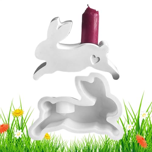 CANDLESTICH DI RABBIO - Mold aus Silikon für Kerzenhalter, Osterhasenstatuen | Kerzenhalter aus Epoxidharz, Deckel der Formheizer, boule Halter von Generic