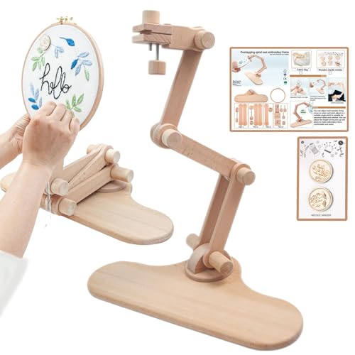 CHOOP KONTROLLE - AUS HOLZ VERSTELLBAR MIT 360 ° ROTATION | FREihändiges Nähwerkzeug | Rückruf Tür und Tisch für Kreuznähte | Handwerk - Perlin von Generic