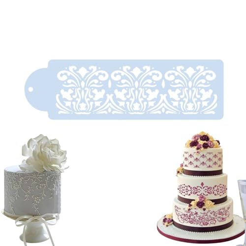 Candy Craft Fondant Kuchenschablone, Kuchen Dekorieren Schablonen Blumen Rand Schablonen, Airbrush Malerei Kunstform, wiederverwendbare Kuchenschablonen für Kuchen Fondant Dessert Mousse Dekoration (B von Generic