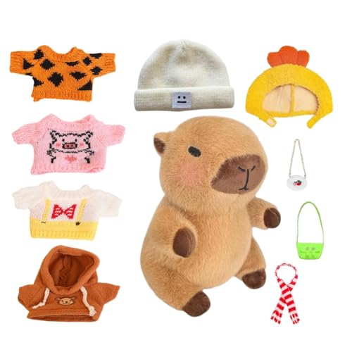 Capibara Plüschtier - Capibara Dress Up Plüschtier, gefüllter Capibara Plüsch | Plüschtier Capibara mit Kleidung, Plüschtier mit Tierfüllung, niedliches -Plüschtier mit Kleidung und für Puppen Capibara Plüschtier - Capibara Dress Up Plüschtier, gefüllter Capibara Plüsch | Plüschtier Capibara mit Kleidung, Plüschtier mit Tierfüllung, niedliches -Plüschtier mit Kleidung und für Puppen von Generic