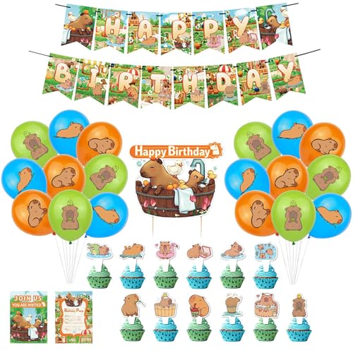 Capybara-Geburtstags-Dekorationen - Niedliche Capybara BallonsNiedliches Niedliches Tier-Design-Luftballons Pastell-Dekorationsset Niedliches Tier-Design-Luftballons Pastell-Dekorationsset Niedl Capybara-Geburtstags-Dekorationen - Niedliche Capybara BallonsNiedliches Niedliches Tier-Design-Luftballons Pastell-Dekorationsset Niedliches Tier-Design-Luftballons Pastell-Dekorationsset Niedl von Generic