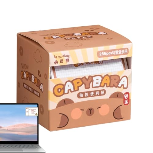 Capybara Haftnotizblock, 256 Blatt süße Cartoon-Haftnotizen – langlebiger Papier-Notizblock für Büros, Schlafzimmer und Kommoden von Generic
