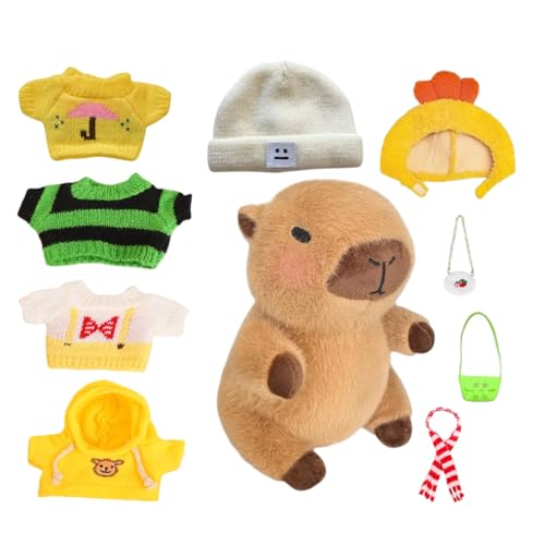 Capybara Plüsch Capybara verkleiden | Capybara Plüsch mit Kleidung und Zubehör | Süßes weiches Spielzeug, Capybara Puppen-Kleidungsset Capybara, personalisierbares Plüschtier, Spielzeug Wechsel Cap Capybara Plüsch Capybara verkleiden | Capybara Plüsch mit Kleidung und Zubehör | Süßes weiches Spielzeug, Capybara Puppen-Kleidungsset Capybara, personalisierbares Plüschtier, Spielzeug Wechsel Cap von Generic