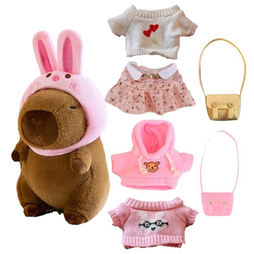 Capybara Plüsch mit Kleidung | Weiches Tier umarmt Puppe, 9 Zoll nie Capybara gefülltes Tier mit Kleidung, Cartoontier Plüsch - 9 Zoll süße Capybara Stoffed Tierspielzeug Dress -up Cartoon Doll für Mä Capybara Plüsch mit Kleidung | Weiches Tier umarmt Puppe, 9 Zoll nie Capybara gefülltes Tier mit Kleidung, Cartoontier Plüsch - 9 Zoll süße Capybara Stoffed Tierspielzeug Dress -up Cartoon Doll für Mä von Generic
