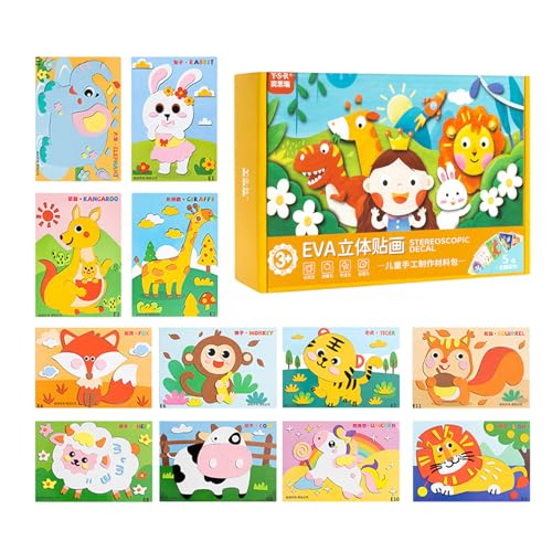 Cartoon-Eva Aufkleber Spielzeug, Va Sticker aus Schaumstoff, 12 Stück Lernaktivitäten für Kinder, Spielzeug Cfusion Artoons Handmade Reiche Muster für D von Generic