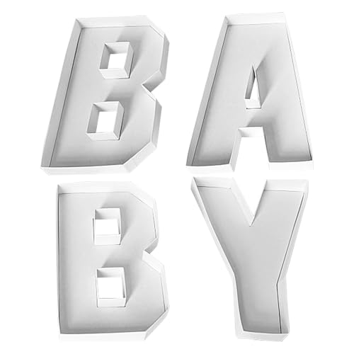 Charcuterie-Buchstaben - Dekorative Platte Für Snacks, Weiße Baby-Briefablagen Für Lebensmittel | Buchstaben Für Baby-Charcuterie-Brett, Kuchen, Kekse, Baby-Briefkästen, Babyparty-Dekorationen Charcuterie-Buchstaben - Dekorative Platte Für Snacks, Weiße Baby-Briefablagen Für Lebensmittel | Buchstaben Für Baby-Charcuterie-Brett, Kuchen, Kekse, Baby-Briefkästen, Babyparty-Dekorationen von Generic