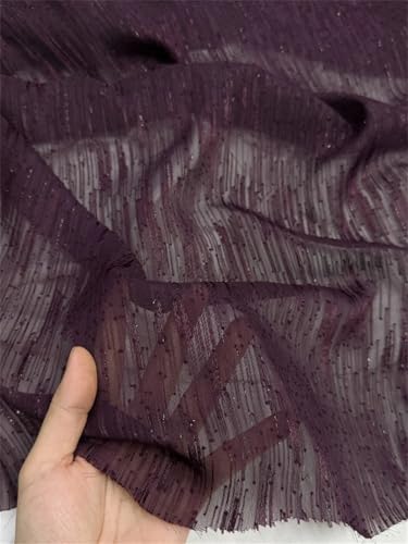 Chiffon-Stoff, gewebt, gestreift, für Jacke, Bühnenkostüm, Kleid, Hemd, Bekleidungsmaterial, Lila, 0,5 m lang, 150 g Chiffon-Stoff, gewebt, gestreift, für Jacke, Bühnenkostüm, Kleid, Hemd, Bekleidungsmaterial, Lila, 0,5 m lang, 150 g von Generic