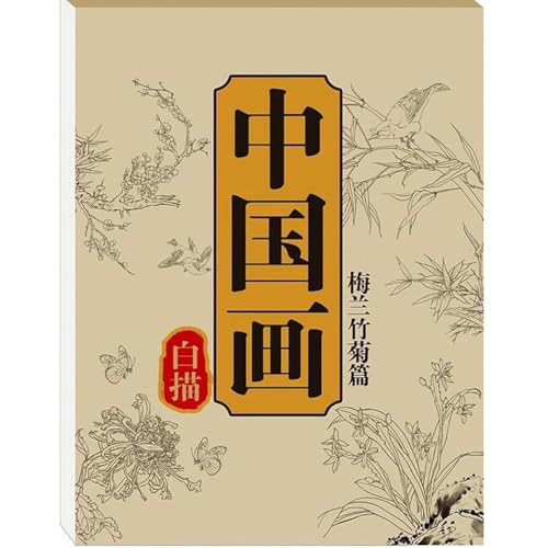 Chinese Painting White Drawing Copying Album, Chinese li-ne Drawing Paper Book, Traditional Beginner Sketch Album für Kinder, Erwachsene, Jugendliche (A) von Generic